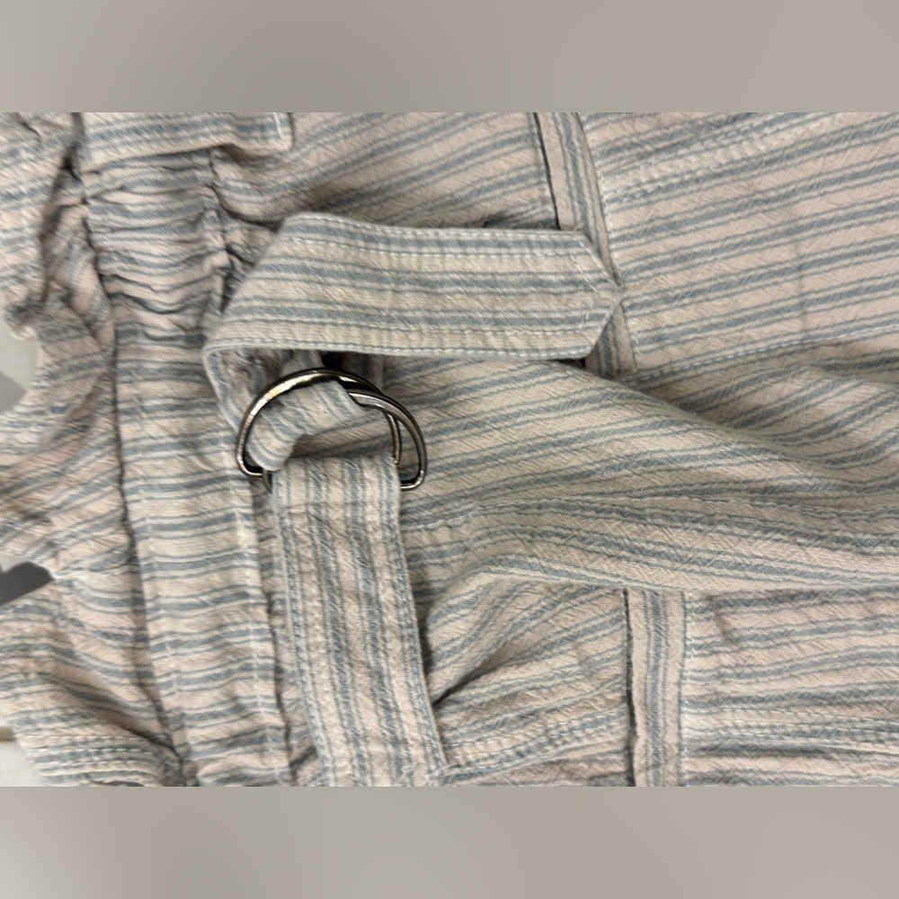 Free People Runyon Oversize Stripe Pant Harem Pale Blue Drawstring Size XS - Picture 10 of 10